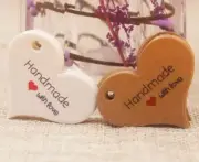 25 Swing Gift Tags Kraft / White 4x3cm Handmade with Love Homemade Packaging Tag