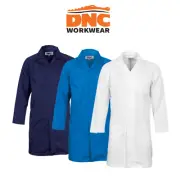 DNC Workwear Mens Polyester Cotton Dust Coat Satety Comfort Lab Coat 3502