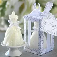 在飛比找蝦皮購物優惠-白色優雅盒裝新娘新娘禮服禮服婚禮蠟燭派對裝飾