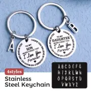 To My Son/Daughter Love You Keyring Stainless Steel Keychain Charm 25MM Gift 1x