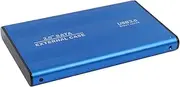 Haofy Portable Hard Drive Enclosure USB 3.0 External HDD Case 2.5 Inch Aluminum Mobile Hard Drive Enclosure with Blue LED for Laptop PC Data Storage (Blue)