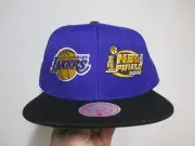 LOS ANGELES LAKERS (MITCHELL & NESS) 2002 NBA FINALS SNAPBACK HAT (ADJ) NWT P&B
