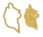 Unicorn cookie cutter and stamp debosser baking two tone