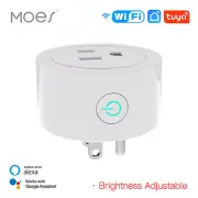 MOES WiFi Smart Power Dimmer Plug Switch Socket Outlet Alexa Google APP Control