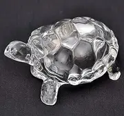 Petrichor Fengshui Vastu Original Clear Crystal Turtle for Peace & Prosperity (Small - 3 inch)