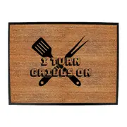 Food Turn Grills On Bbq - Funny Novelty Doormat Man Cave Floor mat