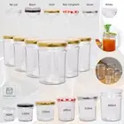 6pc Glass Jam Jars Airtight Lid Mason Jars Spice Bottles Food Storage Container