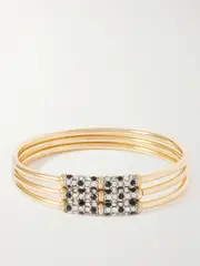 [MAISON MAYLE] MAISON MAYLE - T.e.r. Set Of Three 18-karat Gold-plated Crystal Bracelets - One size One size Gold