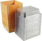 Roczential 100 Pack Paper Bakery Boxes, Square Rectangle Pastry Boxes, Dustproof Paper Charcuterie Boxes with Clear Lids, Portable Cookie Boxes Dessert Takeaway Boxes, Bakery Treat Boxes for Dessert