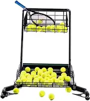 Automatic Tennis Ball Picker with Wheels, Portable Tennis Ball Trolley Carrier, Tennis Ball Picker Cart Machine, Hand Push Device Court Tools Tennis Player Picker, Hold Up 290 Balls