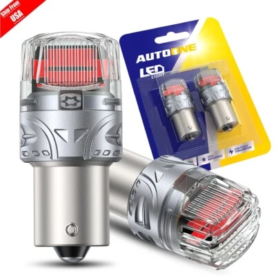 1156 7506 BA15S Pure Red LED 3rd Brake Light Bulbs Ultra Bright Free Return 2PCS (for: Volvo)