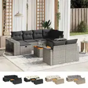 Garden Sofa Set 11 Piece with Cushions Outdoor Sofa Set Poly Rattan vidaXL