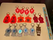 Lot Vintage Key Chain Fob NBC News NOS Plastic Delta Lines 1970s 80s Keychain