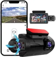 Car Cam Video Recorder with WiFi, 2 Lens HD 1080p Video Recorder Device, 3.0 Inch IPS Night Vision, G Sensor, Loop Recording/1334