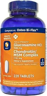 Member's Mark Triple Strength Glucosamine 1500mg & Chondroitin MSM 1288mg Tablets (1 bottle (220 tablets))