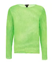 linen sweater L Green
