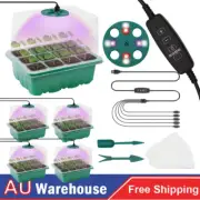 5pcs 12 Hole Seed Starter Trays with Grow Light Greenhouse Plant Seedling Box