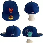 New Era 59FIFTY Size 7 1/4 New York Mets MLB Cloud Icon Statue O’Liberty Hat Cap