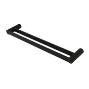 AQUA VERA Pearl Stainless Steel Double Towel Rail (620mm) - Matte Black