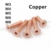 M3 M4 M5 M6 M8 Pure Copper Hex Socket Bolts Countersunk Flat Head Screws