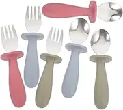GRADENEVE Toddler Fork Spoon Set Food Spoon Set Tableware 6pcs Utensils Comfortable Grip