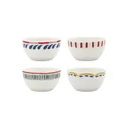 4pc Porto Cucina 11cm Porcelain Snack Sauce Dip Bowl Dish Round Tableware Set