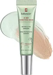 Erinde Red Correct CC Cream with Centella, Lightweight CC Cream Foundation for Mature Skin Women, Color Correcting Cream, Medium Coverage, Natural Finish #01