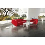 CUBE LOUNGE Two-Seater W1430 x D720 x H880mm Red Leather
