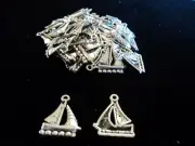 Tibetian Silver Lead Free Pewter Charms/Boat