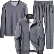 [Generic] 3PCS Sportswear Suit Men Fashion Autumn Sportwear Suit Casual Sweatshirt+ Jacket+Jogger Pants Sporting Suit Tracksuit