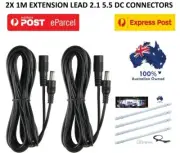 2X 1M LIGHT BAR EXTENSION LEAD CABLE 5.5mm X 2.1mm DC POWER CONNECTION CONNECTOR
