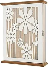 ZLHETWT Wooden Key Box, Wooden Key Holder, Wood Key Cabinet, Rustic Wood Key Rack with 6 Key Hooks Rustic Key Cabinet Key Organizer Entryway Key Holder for Wall Entryway Hallway