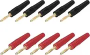 uxcell 10 Pcs 2mm Banana Plugs, 10A Speaker Wire Cable Plugs Connectors, Banana Jack Connector for Speaker Wire Audio Cable, Black&Red