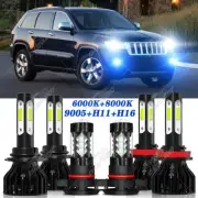Para For Jeep Grand Cherokee 2011 2012 2013 Faros LED + Kit de luces antiniebla (for: Jeep)