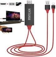 Compatible with iPhone iPad to HDMI Adapter Cable, 1080P Digital AV HDMI Adaptor
