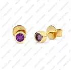 Amethyst, Peridot, Moonstone Second Hole Cartilage Mini Studs Earrings 14k Gold