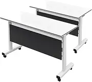 Foldable Conference Table Folding Flip Top Meeting Table, Mobile Conference Table, Rolling Meeting Table with Caster Wheels, Suitable for Office Conference Rooms Training Rooms Classr(140*55cm/55*21.7