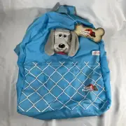 Vintage Pound Puppies Backpack Dog Back Pack 1986 Blue Bag