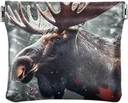 [YXYZRMY] PU Leather Squeeze Coin Purse Moose Snow Canadian Flag, Coin Pouch Change Holder for Women Men, Mini Portable Cosmetic Bags for Women, Multi-colored, one size, Multi-style, Multi-colored, one