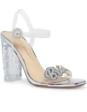 Betsey Johnson Barie BRIDE Heels Size 10 Wedding Sandal Lucite Bridal Shoes NEW