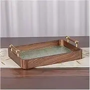 Fruit And Produce Storage Basket Fruit Plate Home Rectangular Wooden Fruit Storage Tray Living Room Kitchen Dining Table Decoration Glass Fruit Dish Snack Plate Candy Bowl Suitable For Kitchen Counter