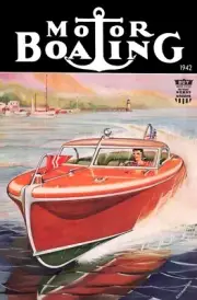 1942 SPORTING WOMAN INBOARD RUNABOUT RACING MOTOR FISHING ART DECO POSTER 318825