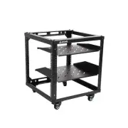 AEONS 10U Open Frame Network Server Rack 19-inch 4 Post AV Rack with Casters ...
