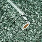 Wallderful Emerald Green Terrazzo Contact Paper for Countertops Waterproof Emerald Marble Wallpaper Peel and Stick Self Adhesive Granite Paper for Kitchen Backsplash Bathroom Walls Desk Cabinets Vinyl