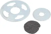 25H 47T Front 25H 80T 4 Hole Rear Sprockets with 146 Links Chain, Steel Material Replacement for 47cc 49cc Dirt Bike ATV Quad Mini Motorcycle, Easy Installation, High Durability