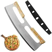 14 Inch Pizza Cutter Rocker Blade, Stainless Steel Mezzaluna Salad Chopper, Pizza Slicer Rocker Knife, Elegant Kitchen Pizza Knife Cutter, Modern Cheese Slicer Cookware