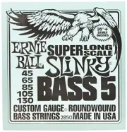 Ernie Ball Bass Guitar Strings, 5-String Super Long Scale, 45-130 Gauge (P02850)