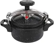 Pressure Cooker Aluminum Pressure Canner, Rice Cooker, Explosion Proof Large Capacity Compound Bottom Pressure Cooker for Gas Stove Induction Cooker Black (3L)