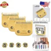 Gold Ceramic Clipper Blades Compatible with Andis/Wahl - Precision Pet Grooming