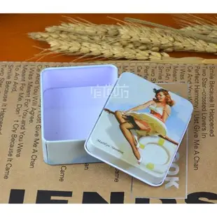 懷舊復古夢露系列個性收納隨身禮品卡片馬口鐵長方盒化妝品盒促銷